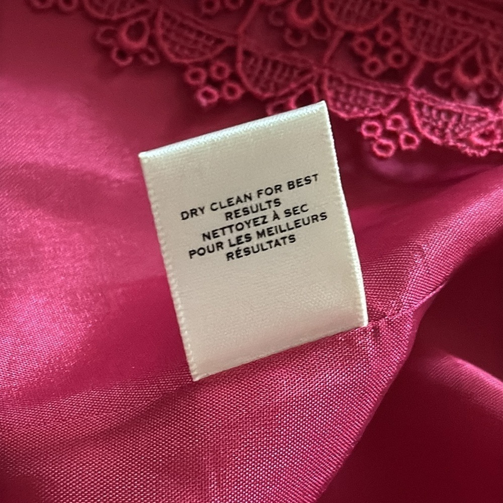 Moulinette Soeurs sz 8‎ Fuchsia silk Ruffle Midi Dress lined great condition - Picture 11 of 12